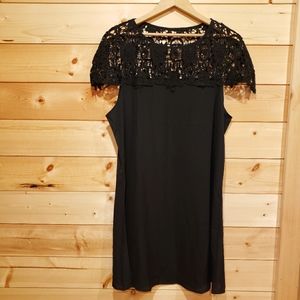 Black lace top dress